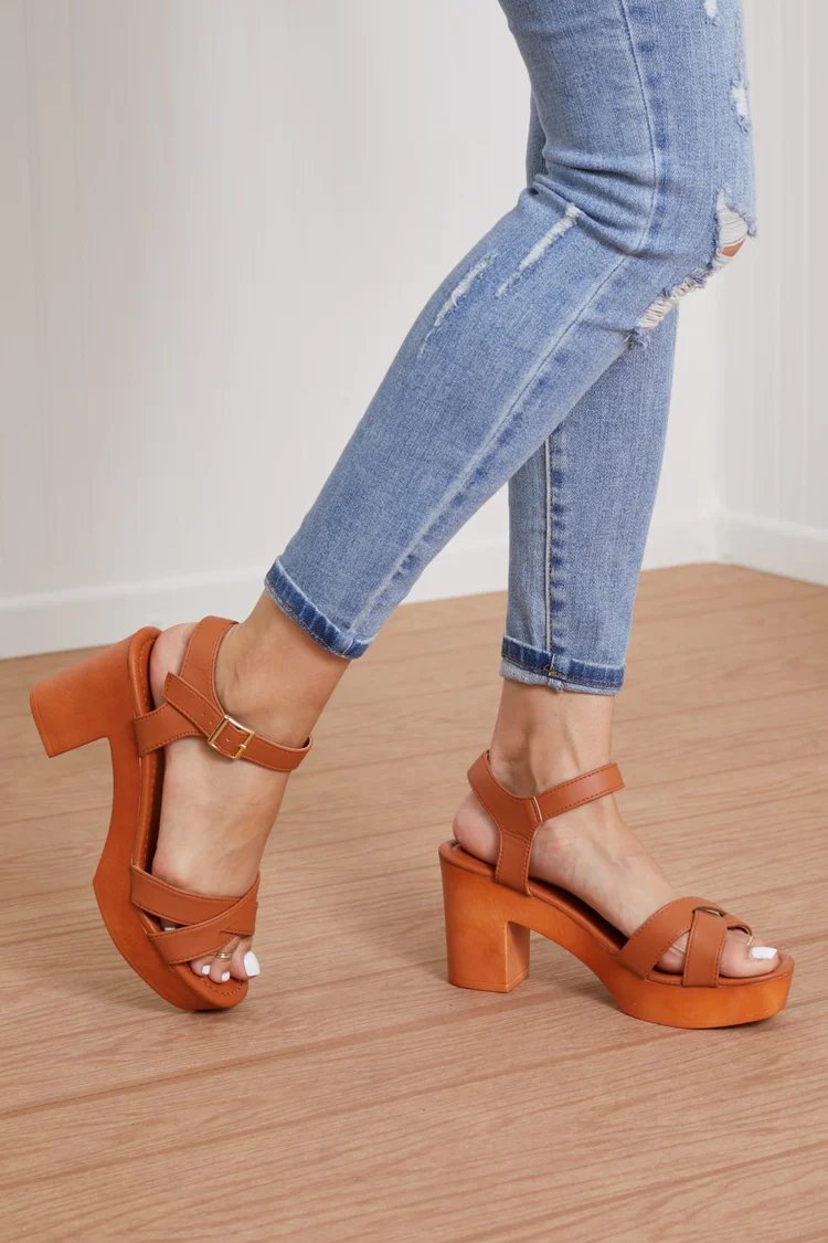 Live Intentionally Block Heeled Sandals - Bella Blue Styles