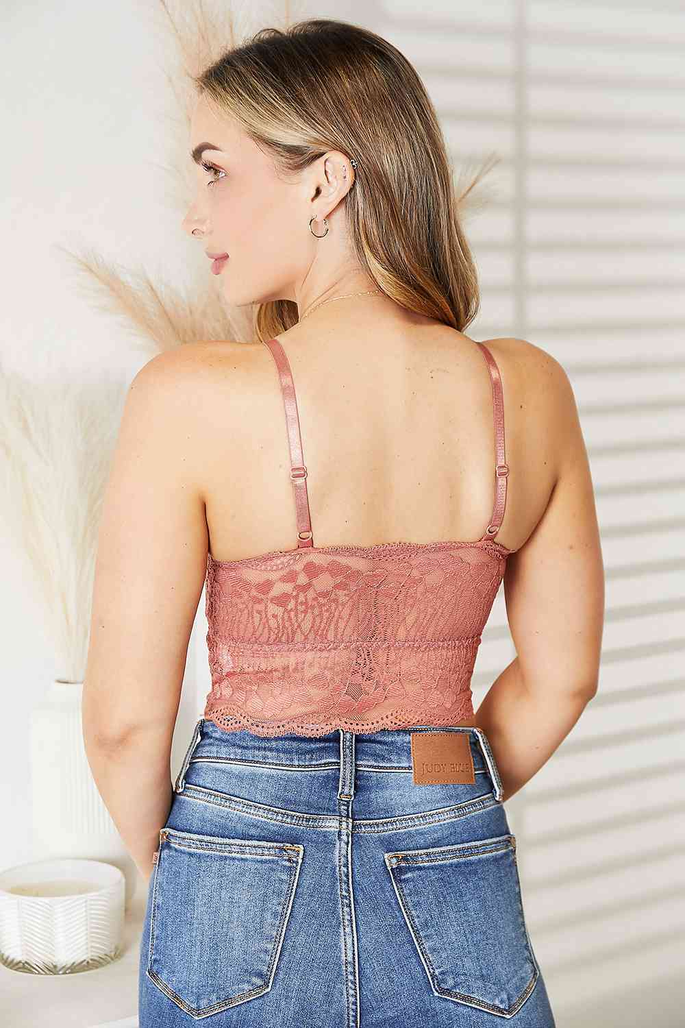 Luna Light Mauve Crisscross Front Lace Bralette - Bella Blue Styles