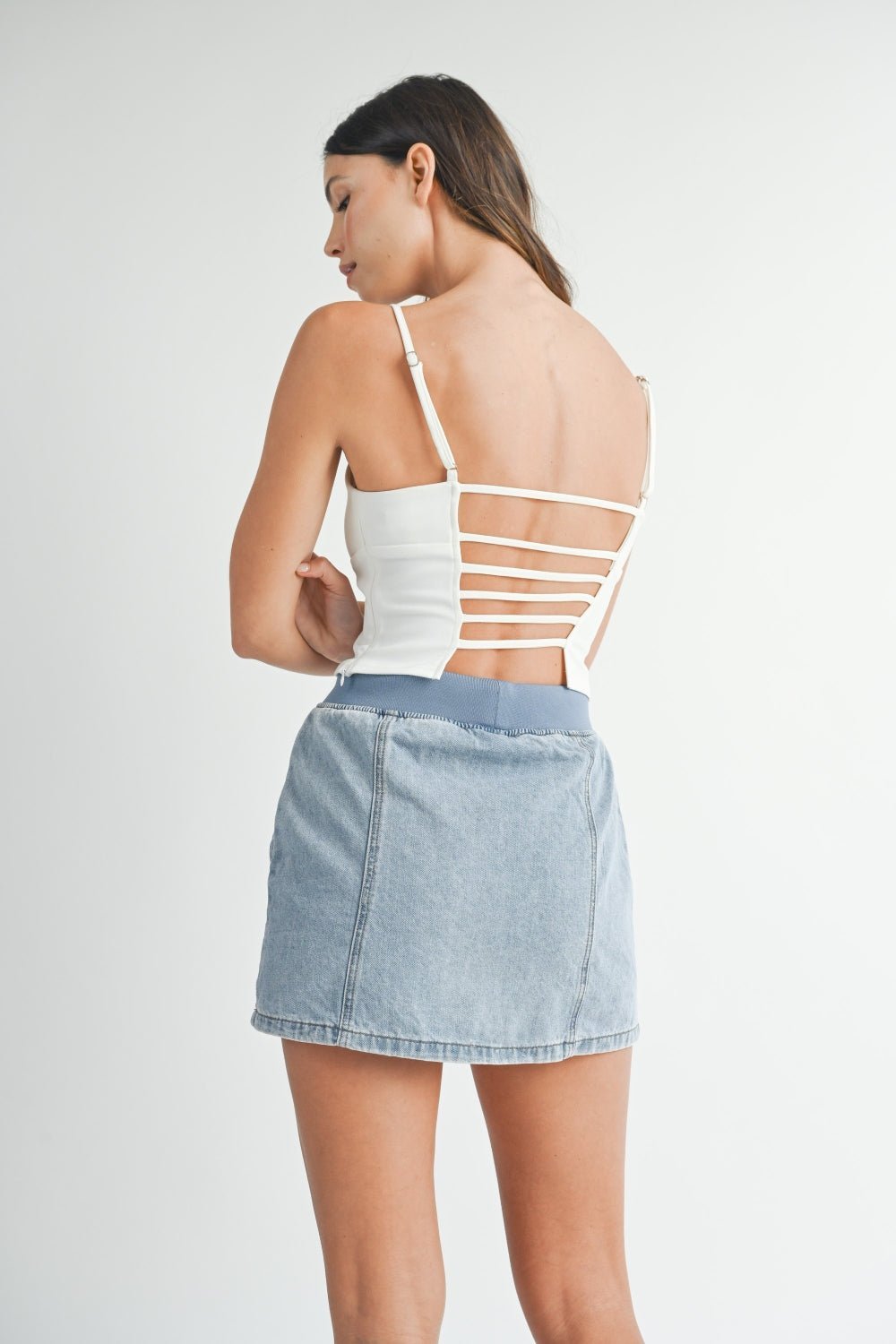 MABLE Strappy Back Cropped Cami - Bella Blue Styles