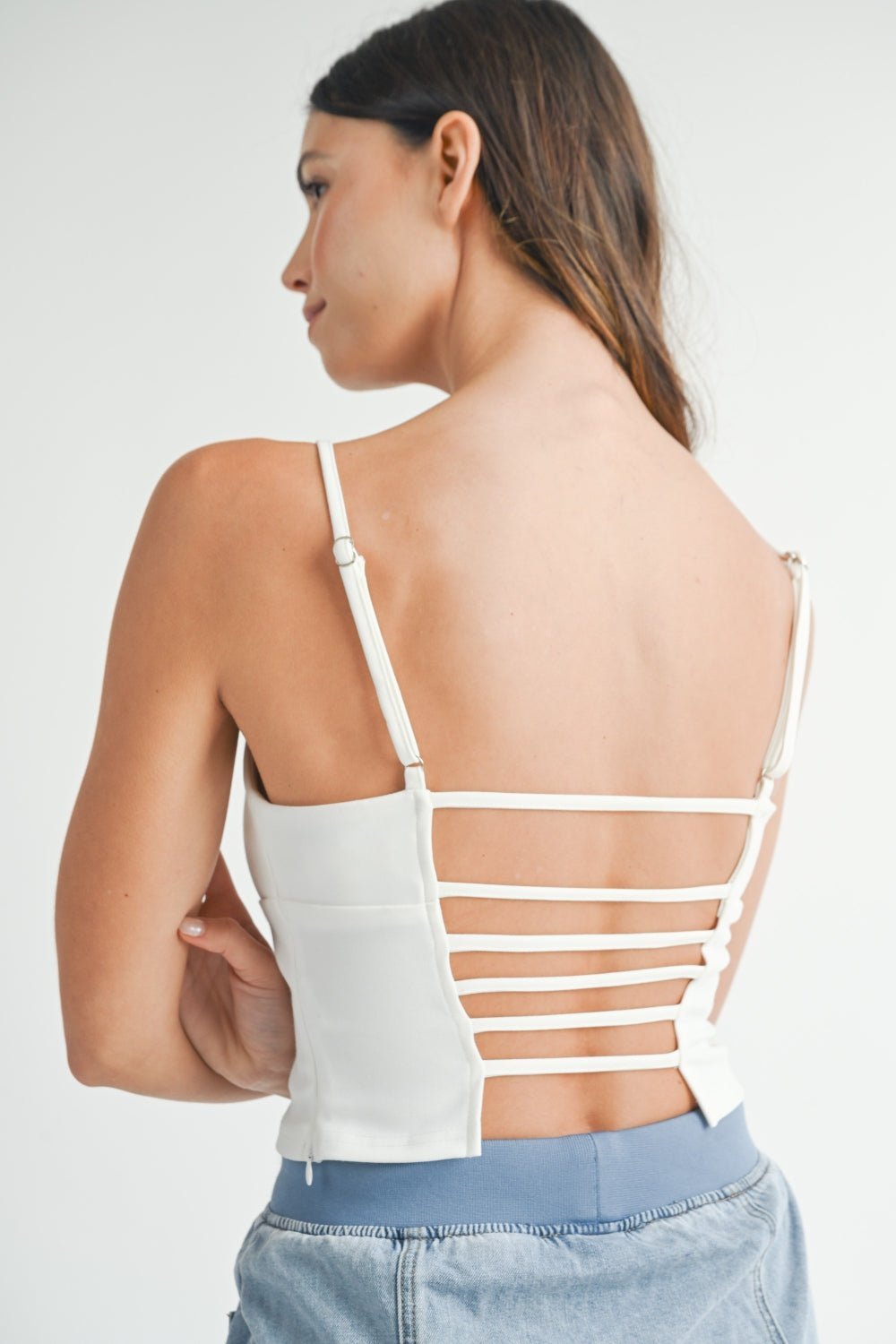 MABLE Strappy Back Cropped Cami - Bella Blue Styles