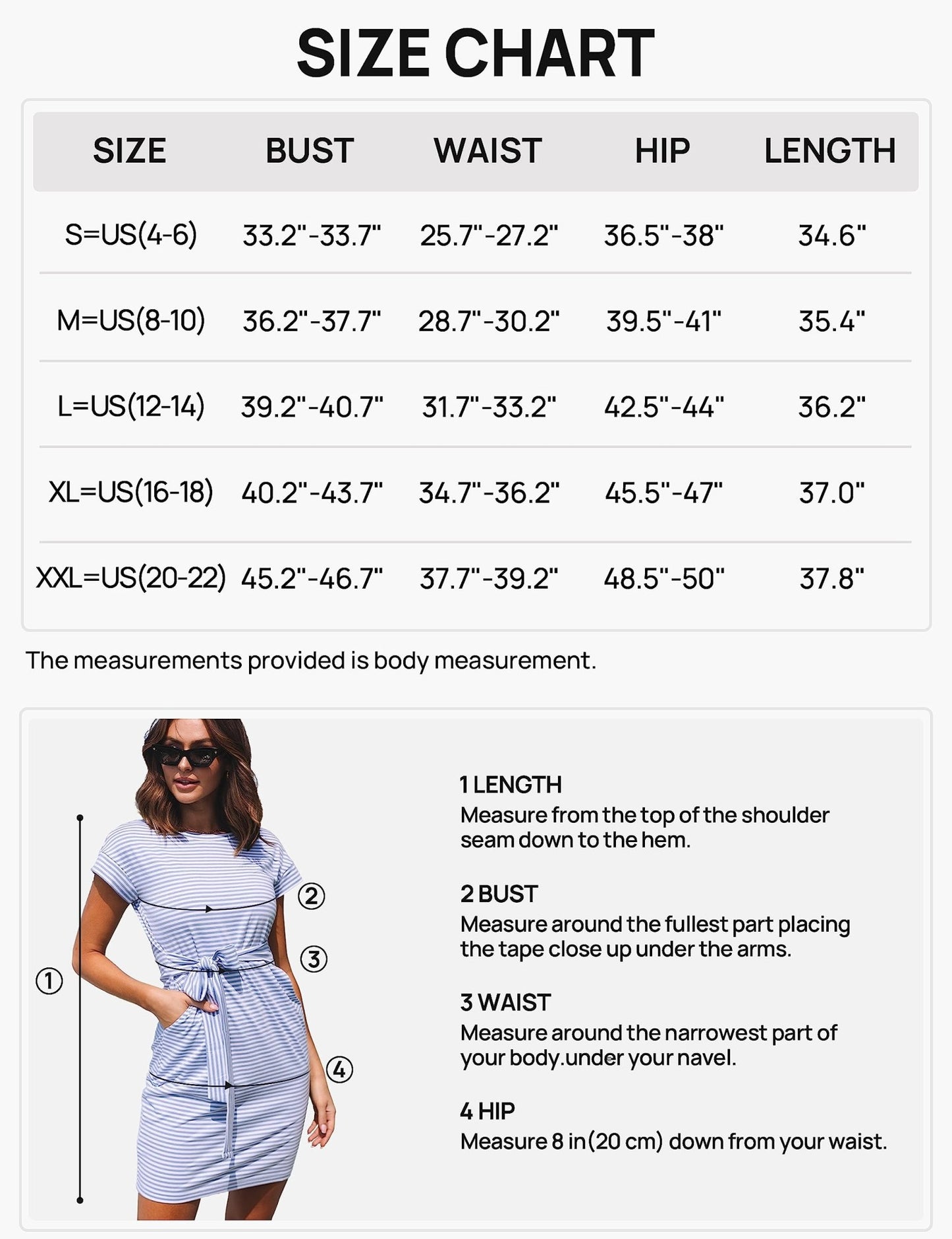 MEROKEETY Women's Summer Striped Short Sleeve T Shirt Dress Casual Tie Waist Midi Dress, Blue, M - Bella Blue Styles