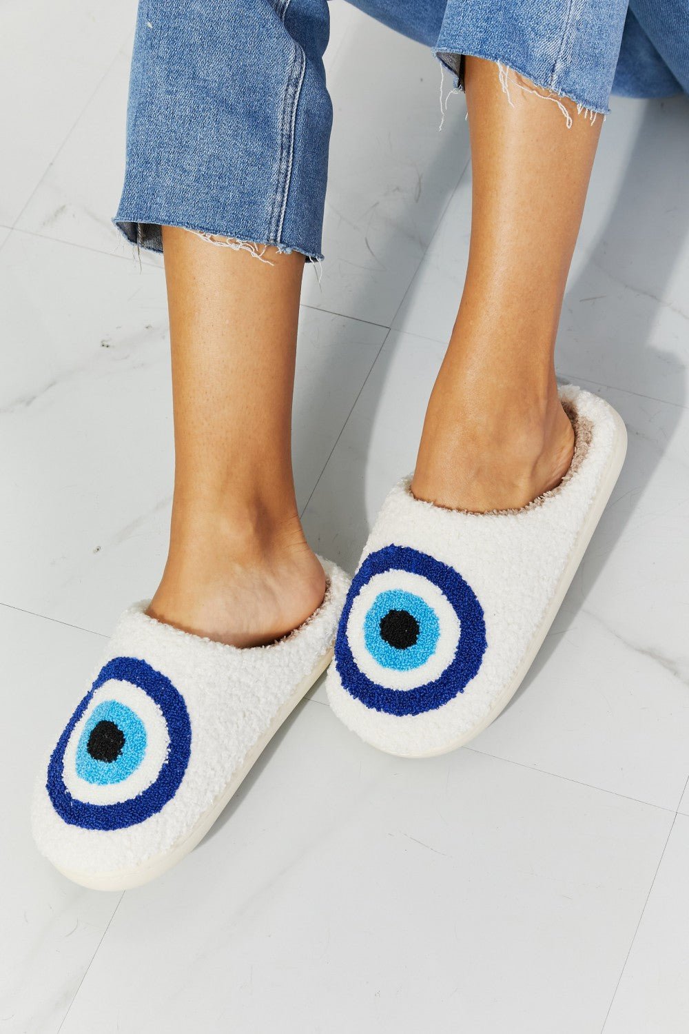 MMShoes Eye Plush Slipper - Bella Blue Styles