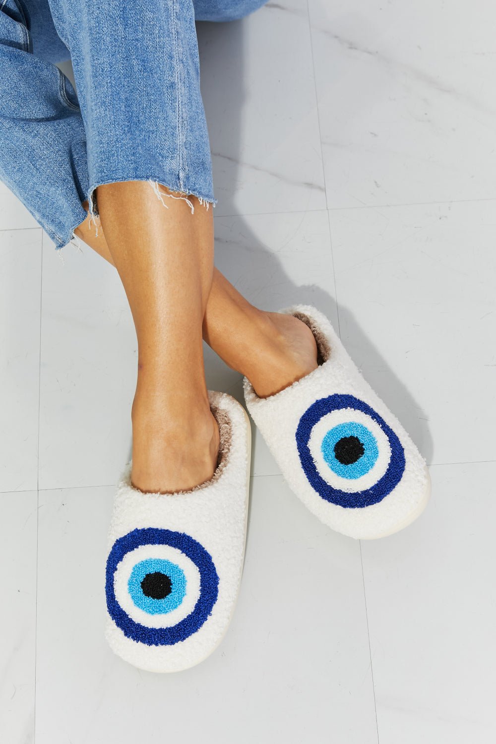 MMShoes Eye Plush Slipper - Bella Blue Styles