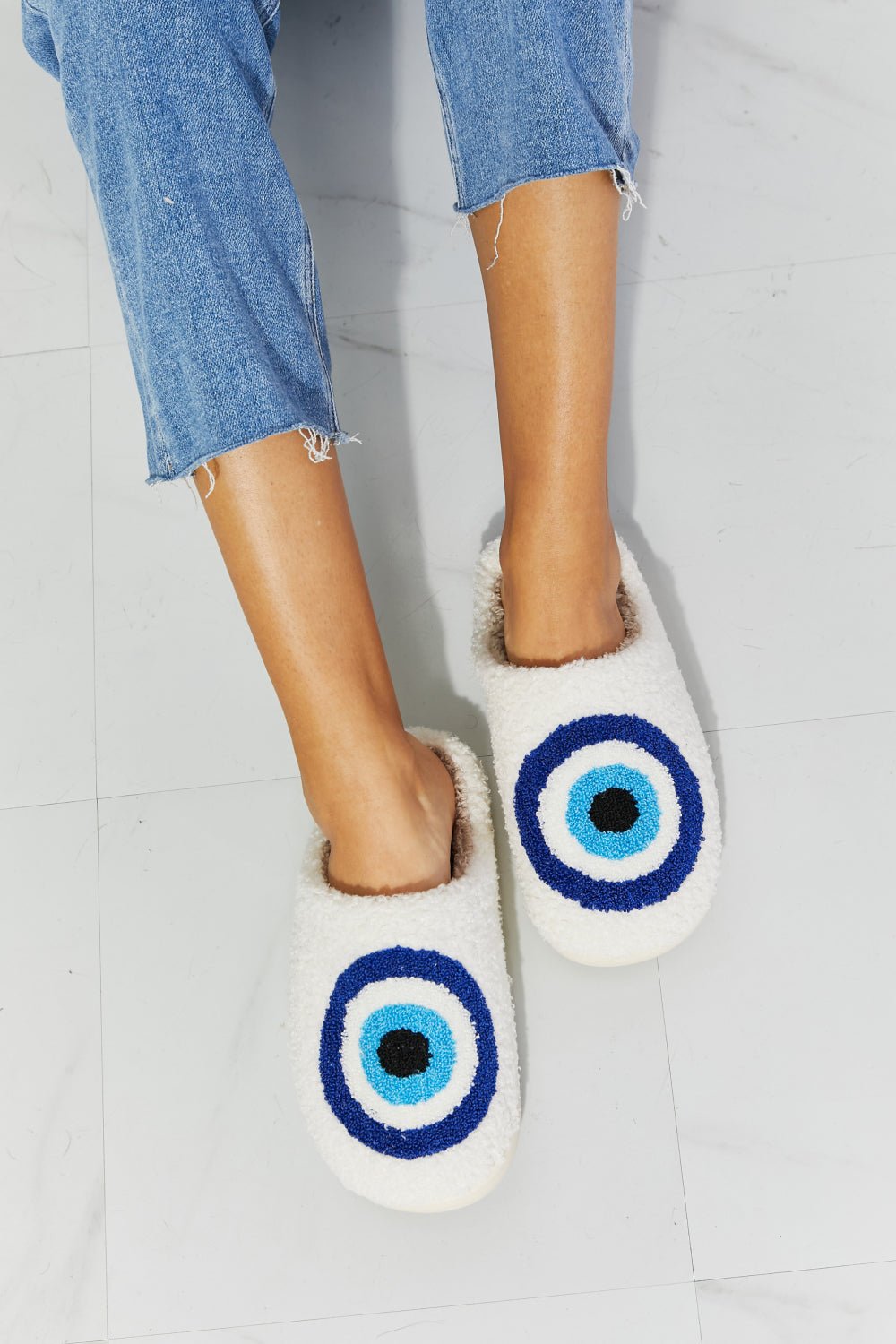 MMShoes Eye Plush Slipper - Bella Blue Styles