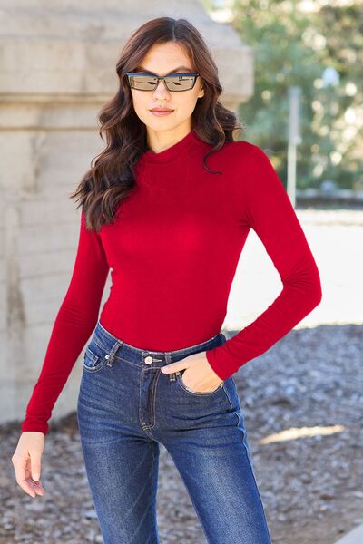 Mock Neck Long Sleeve Bodysuit - Bella Blue Styles