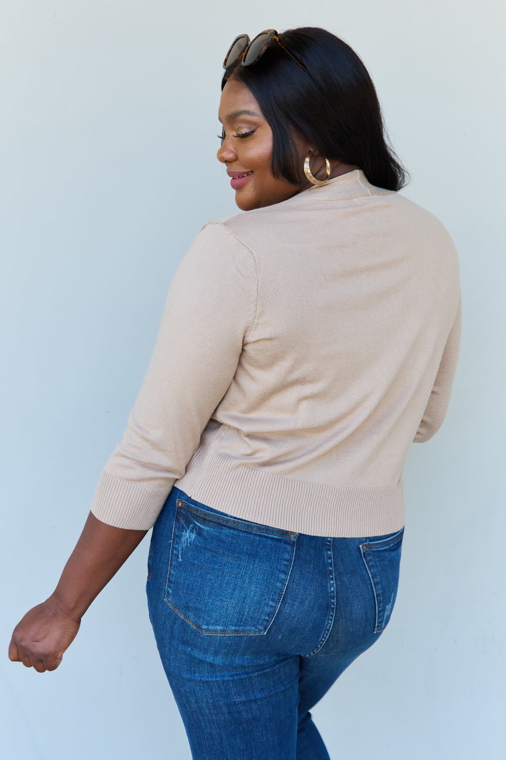 My Favorite Khaki Cropped Cardigan - Bella Blue Styles