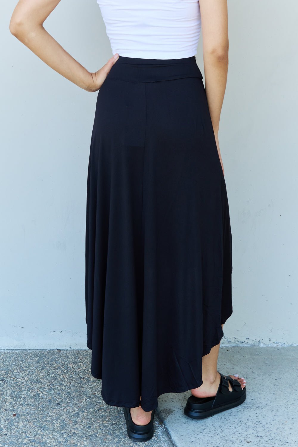 Ninexis First Choice High Waisted Flare Maxi Skirt in Black - Bella Blue Styles