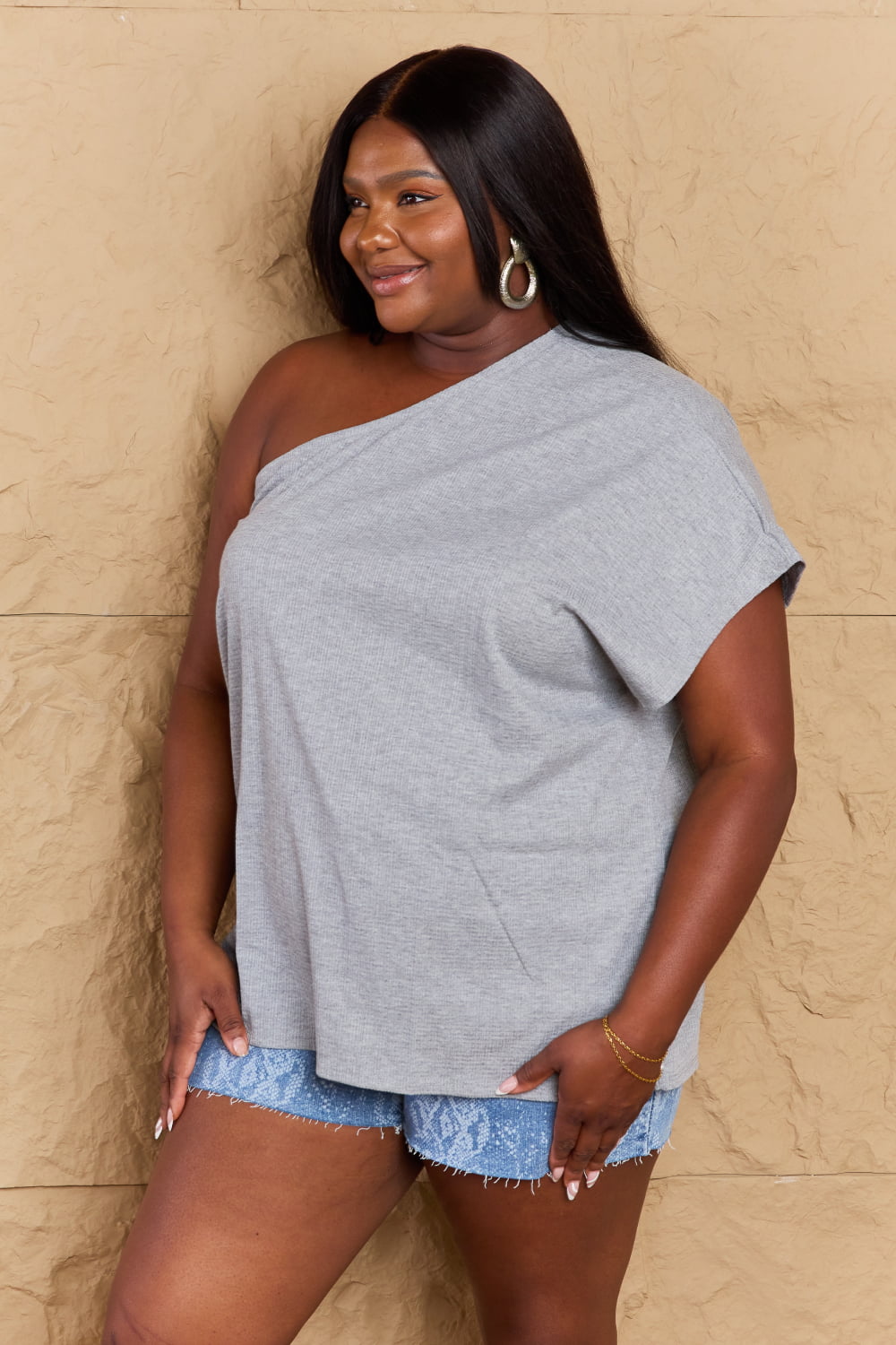 Ninexis in My Groove One Shoulder Loose Top - Bella Blue Styles