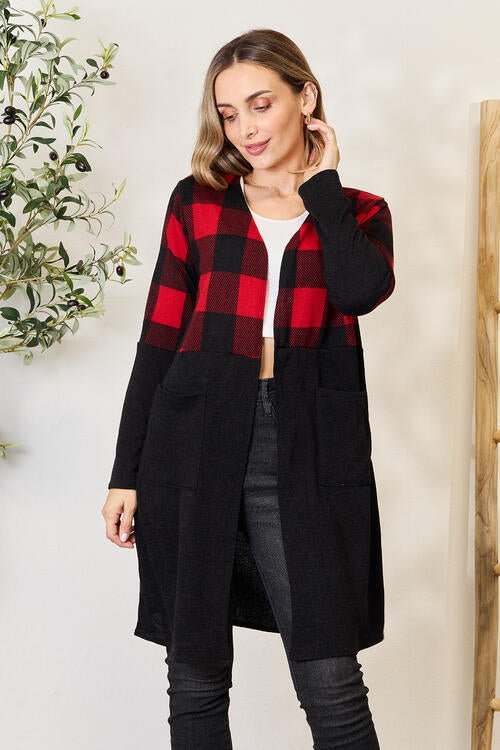 Plaid Open Front Cardigan - Bella Blue Styles