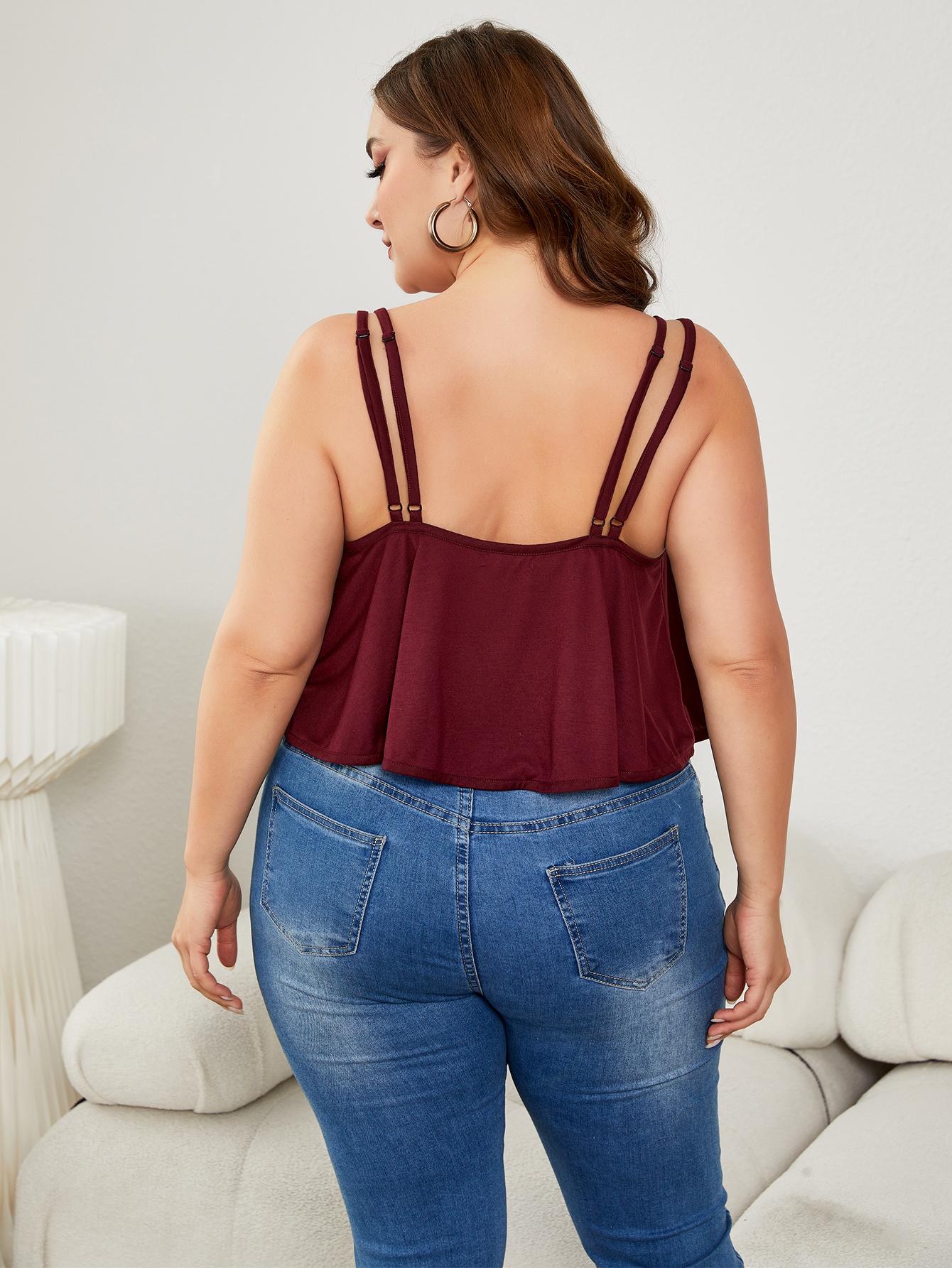 Plus Size Double-Strap Scoop Neck Cami - Bella Blue Styles