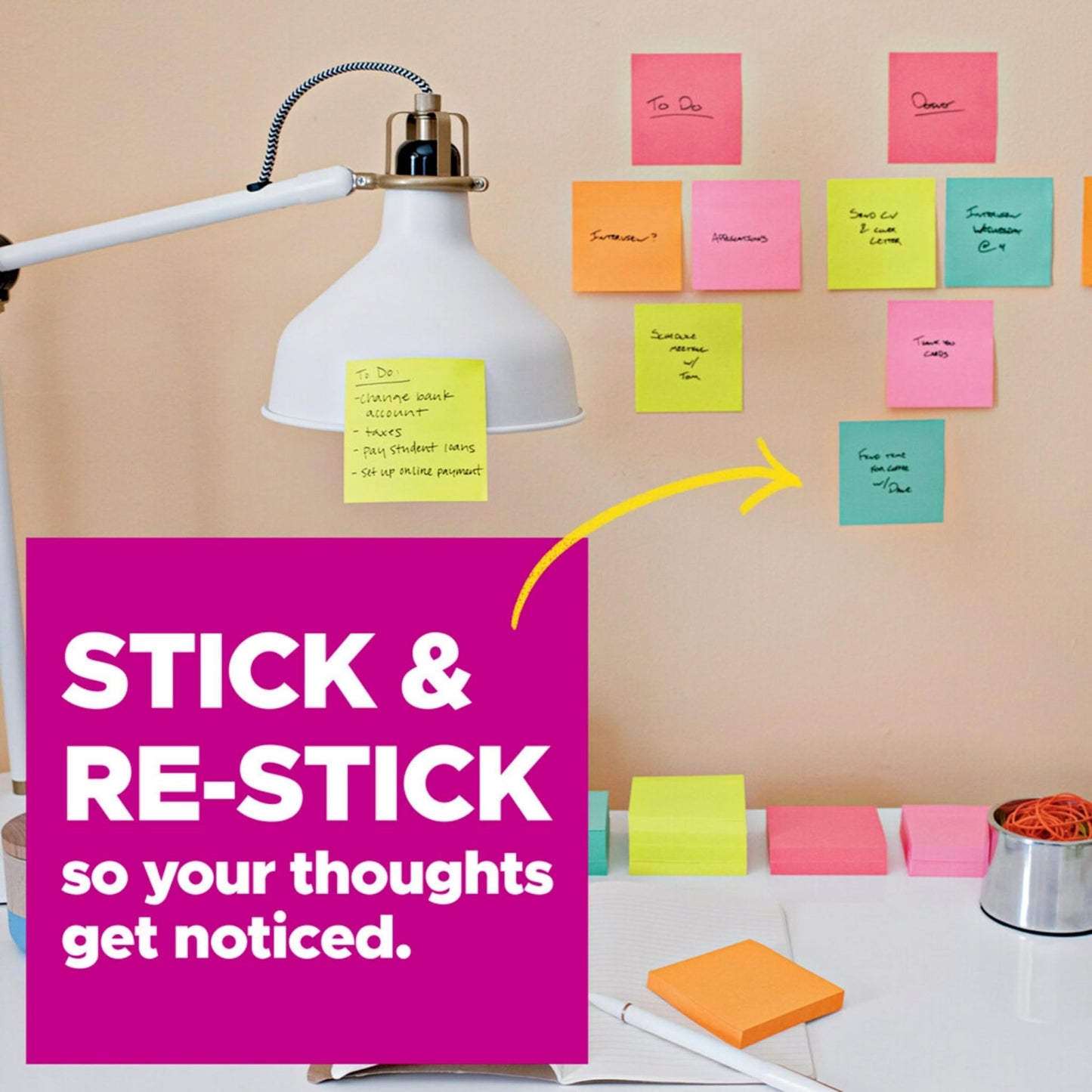 Post - it Super Sticky Lined Notes, 5 Sticky Note Pads, 4x6 in, 2X the Sticking Power, Back to School Supplies for Students, Sticky Notes for Textbooks, Notebooks, Walls and Vertical Surfaces - Bella Blue Styles