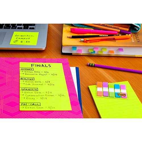 Post - it Super Sticky Lined Notes, 5 Sticky Note Pads, 4x6 in, 2X the Sticking Power, Back to School Supplies for Students, Sticky Notes for Textbooks, Notebooks, Walls and Vertical Surfaces - Bella Blue Styles