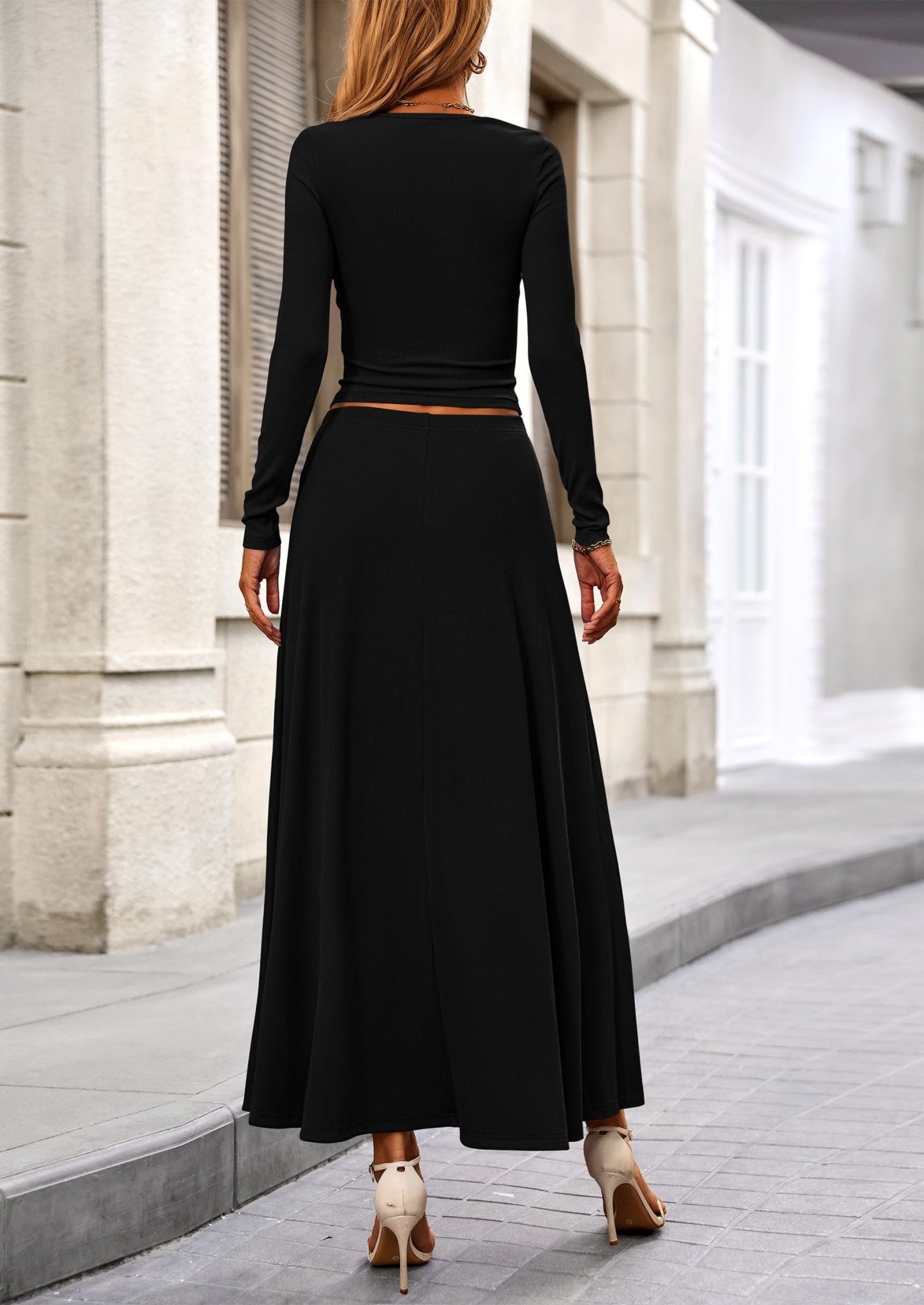 Long skirt with crop top 7 piece hotsell