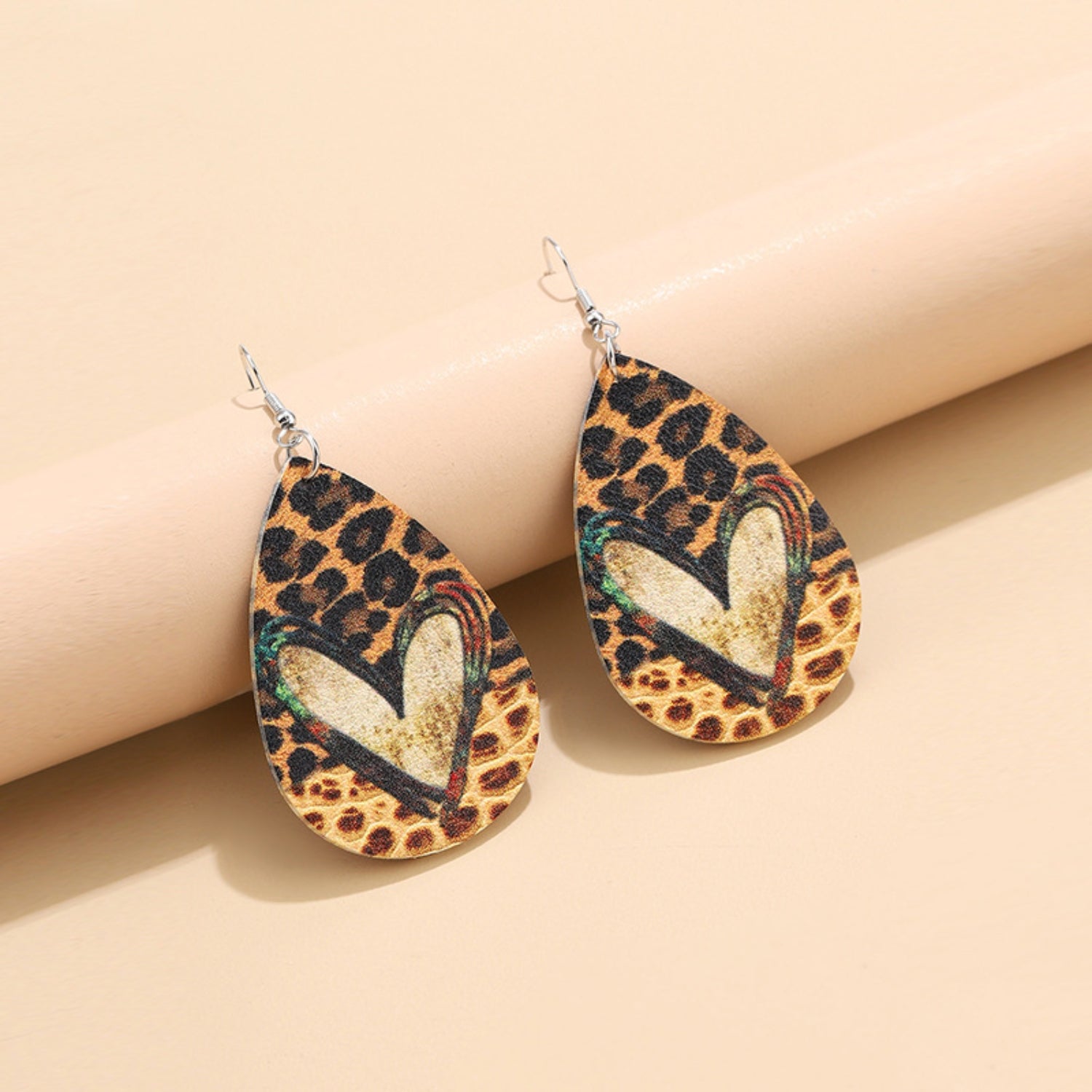 PU Leather Leopard Teardrop Earrings - Bella Blue Styles