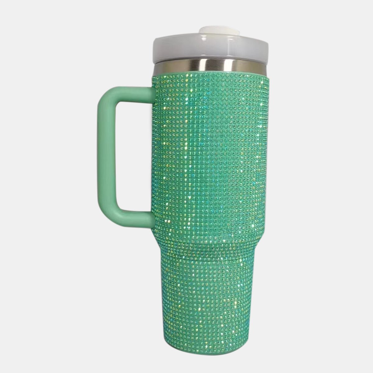 Rhinestone Stainless Steel Tumbler with Straw - Bella Blue Styles