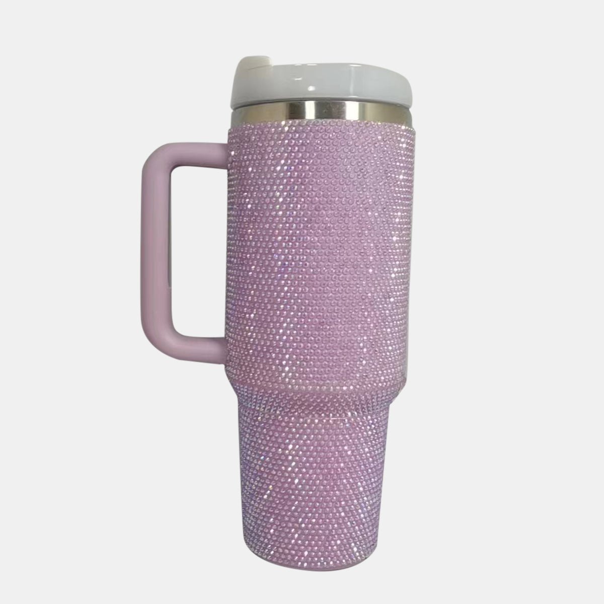 Rhinestone Stainless Steel Tumbler with Straw - Bella Blue Styles