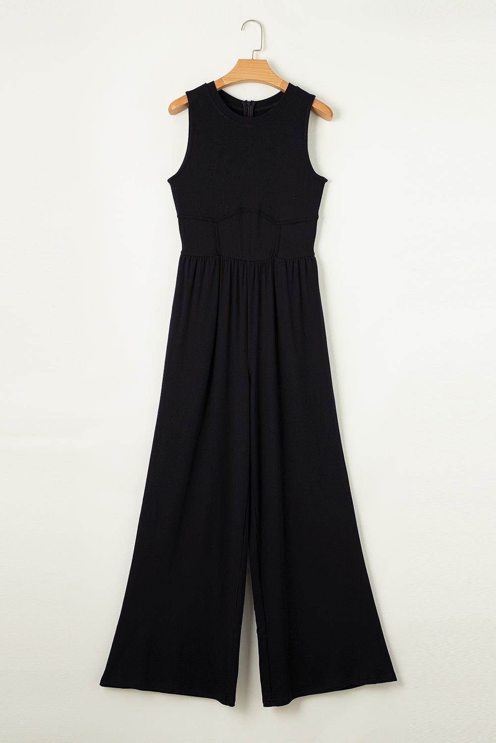 Round Neck Sleeveless Jumpsuit - Bella Blue Styles