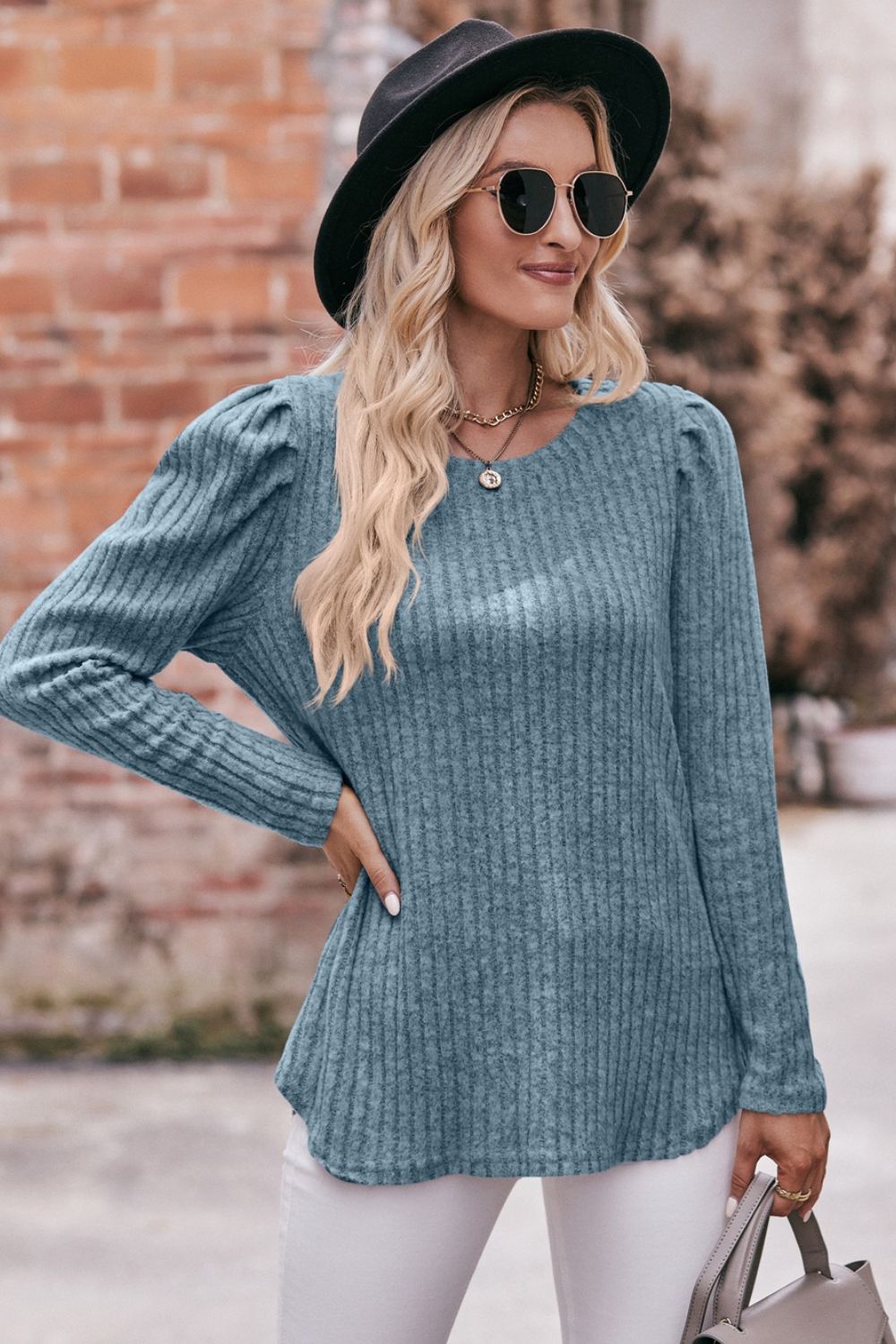 'Round The Bend Ribbed Sweater - Bella Blue Styles