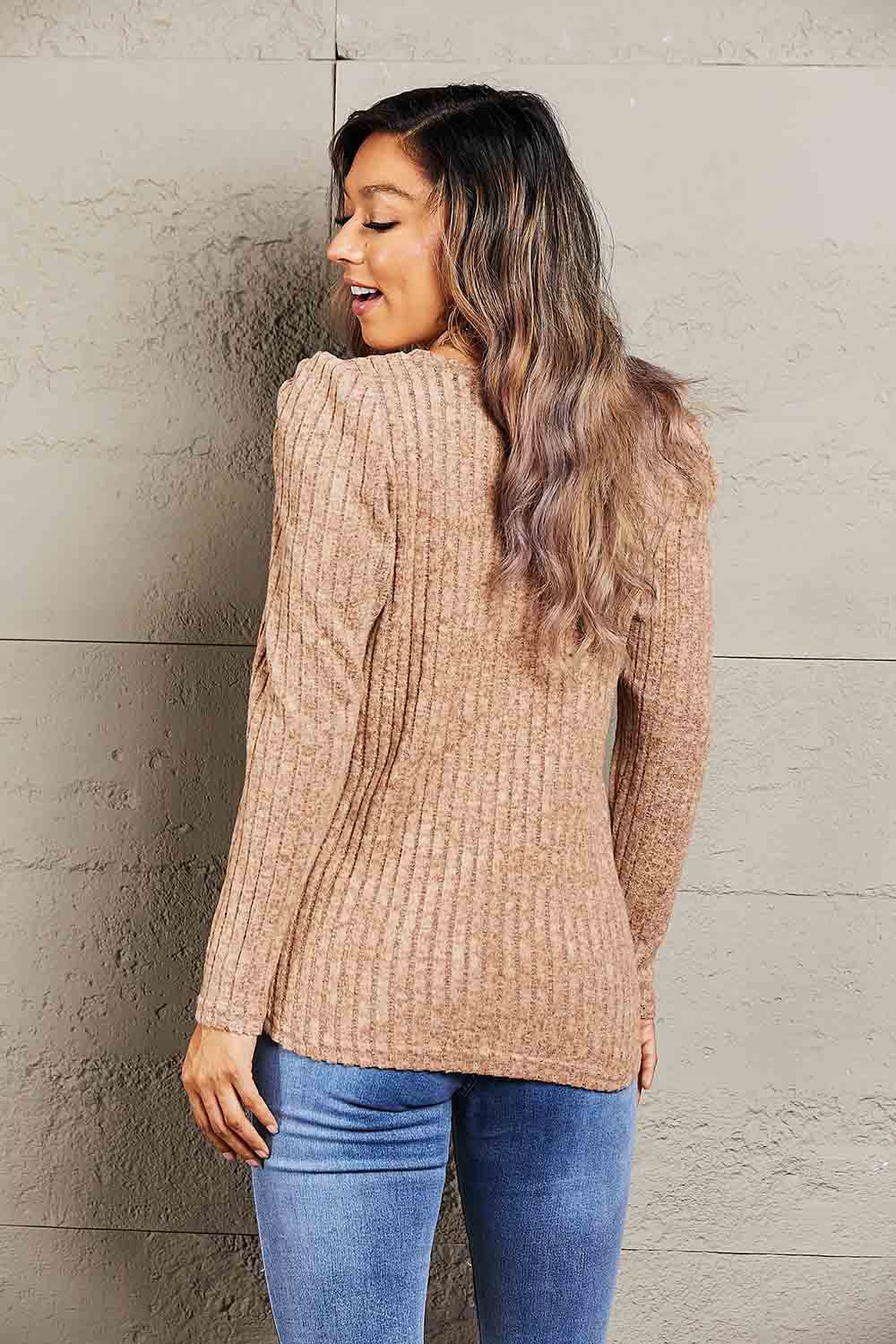 'Round The Bend Ribbed Sweater - Bella Blue Styles