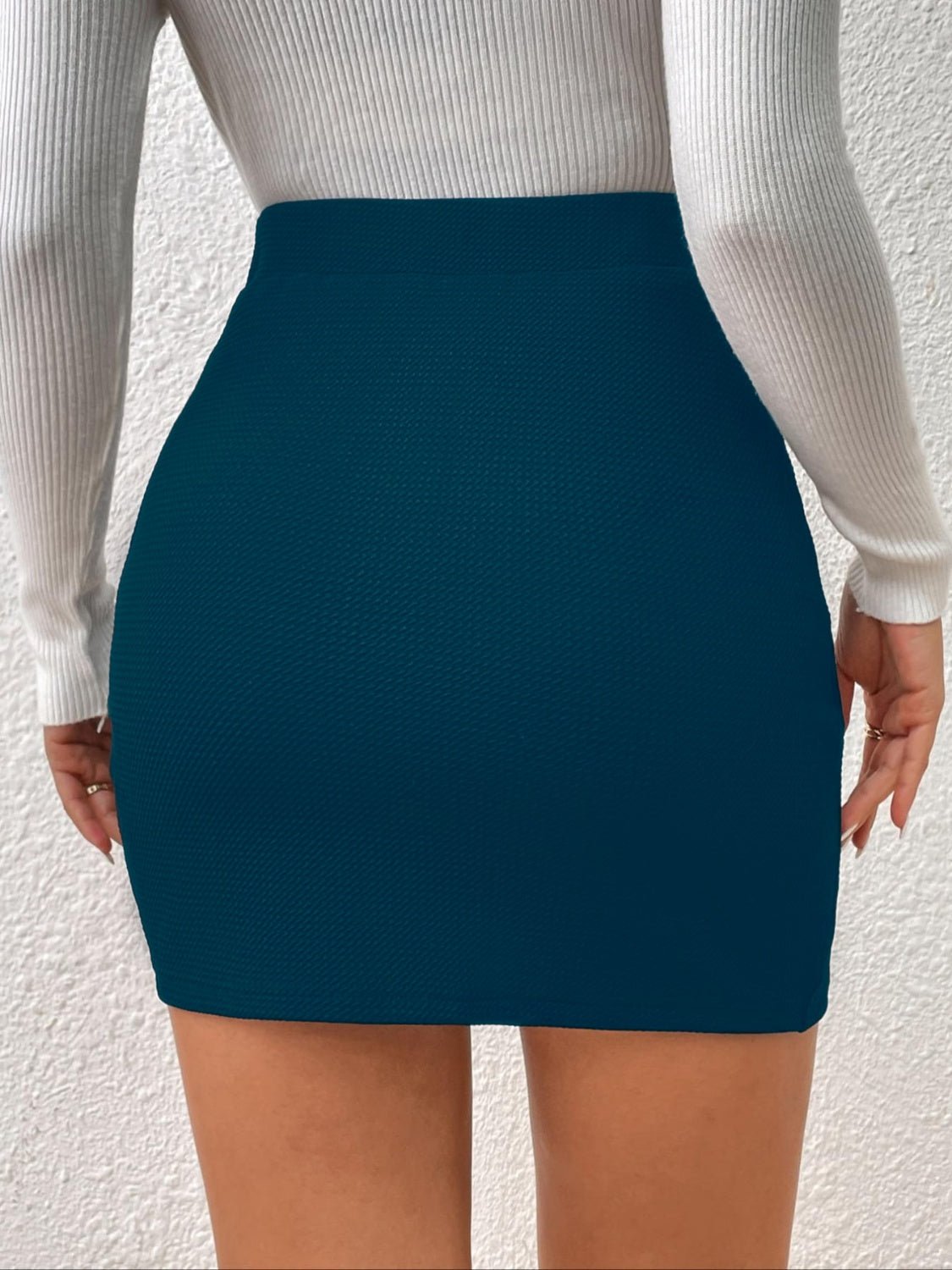 Ruched Elastic Waist Skirt - Bella Blue Styles