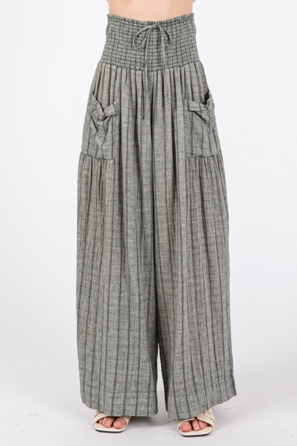 SAGE + FIG Cotton Gauze Wash Stripe Pants - Bella Blue Styles