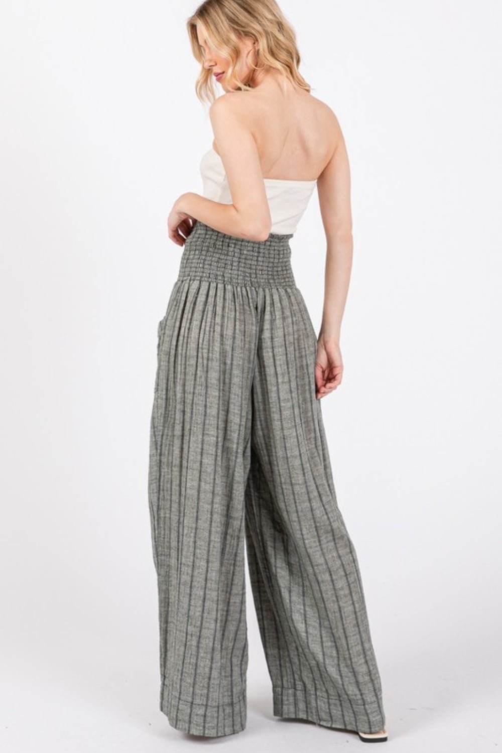 SAGE + FIG Cotton Gauze Wash Stripe Pants - Bella Blue Styles