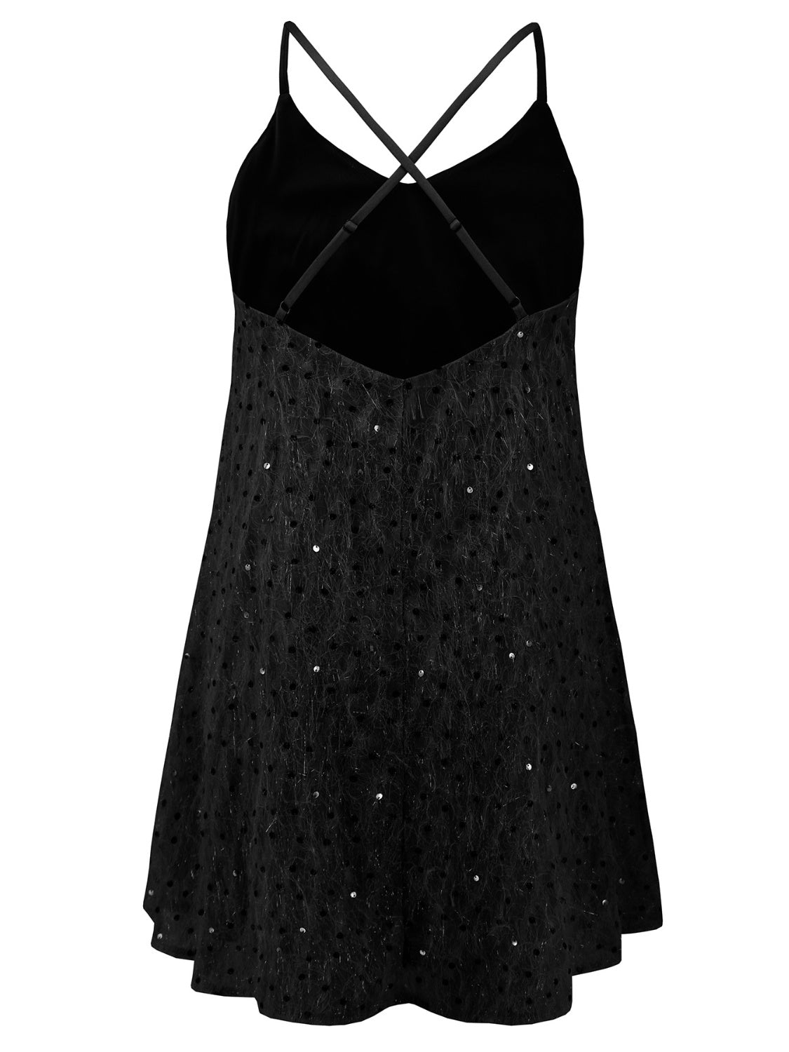 Sequin V - Neck Mini Cami Dress - Bella Blue Styles