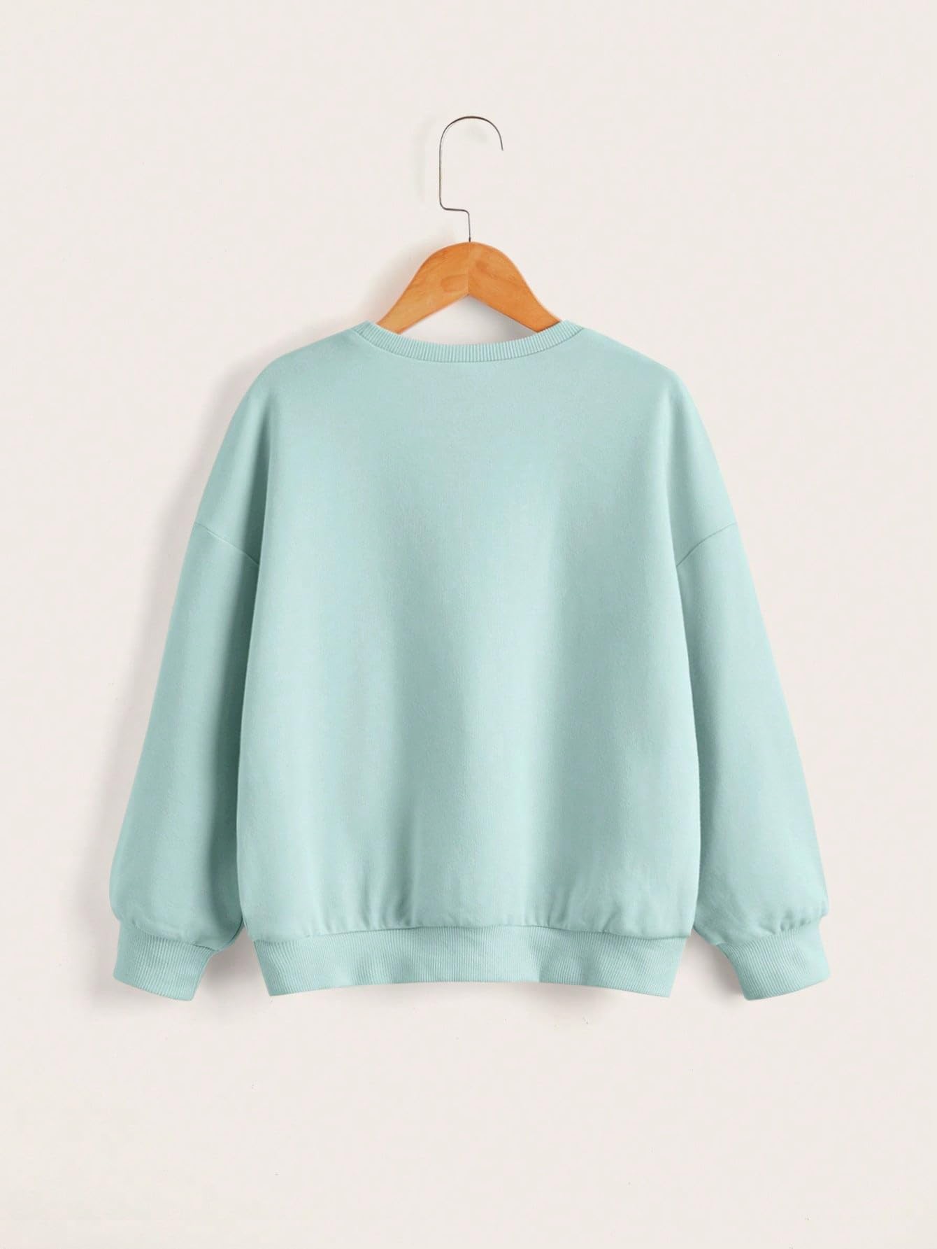 SHENHE Girl's Cute Graphic Crewneck Sweatshirt Long Sleeve Drop Shoulder Pullover Shirt Tops Mint Blue 11 - 12Y - Bella Blue Styles