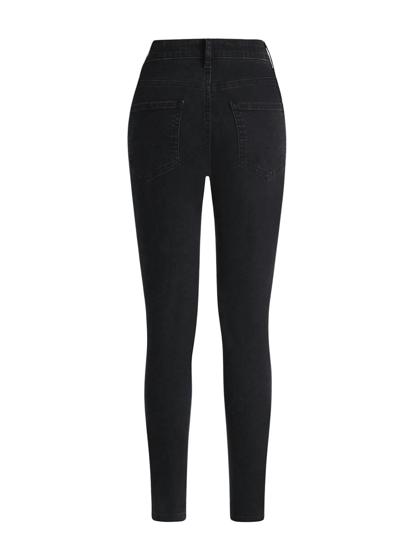 SHENHE Girl's High Waisted Zipper Fly Skinny Jeans Pants Basic Streetwear Denim Pants Black 12 Years - Bella Blue Styles