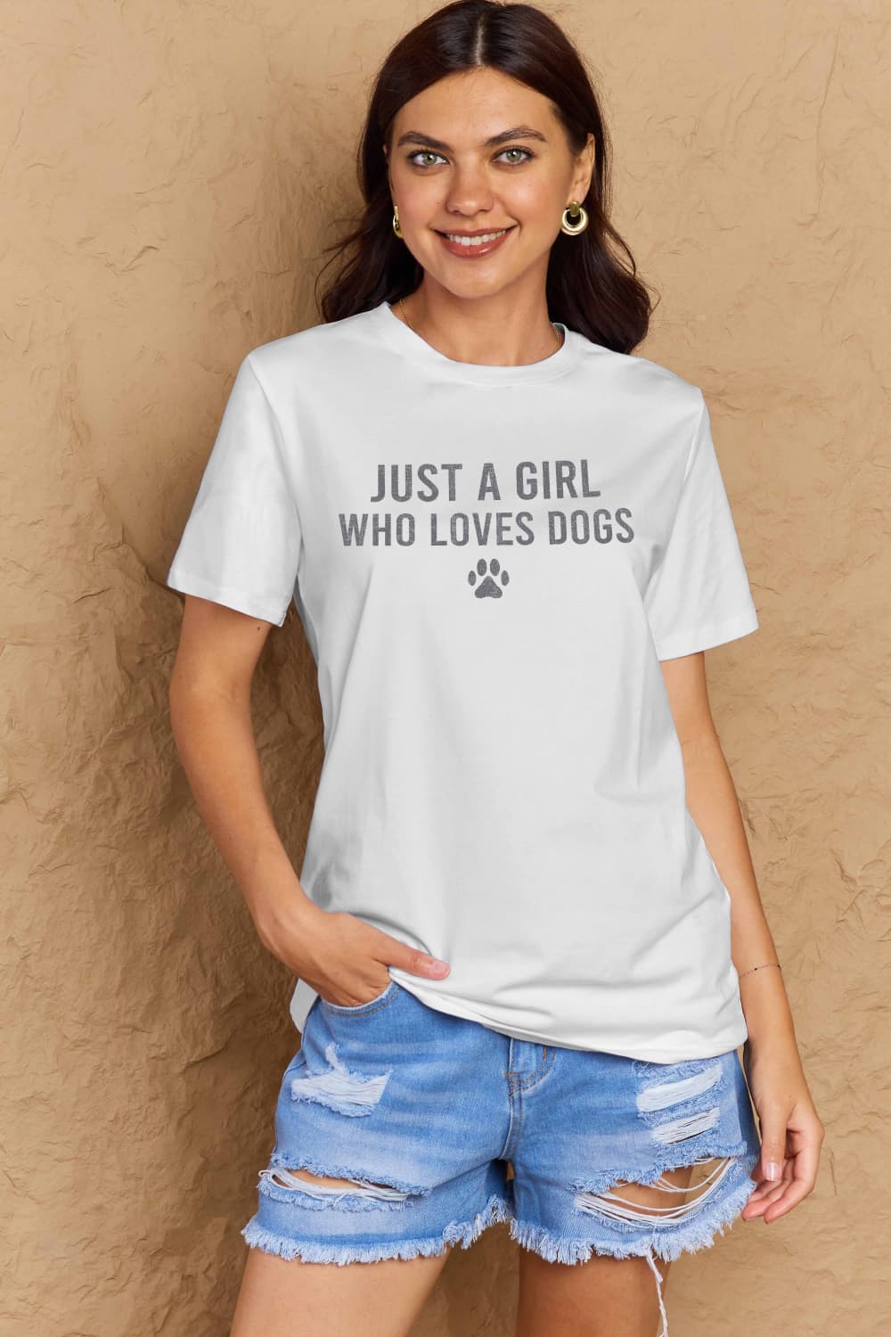 Simply Love Full Size Dog Paw Graphic Cotton T-Shirt - Bella Blue Styles