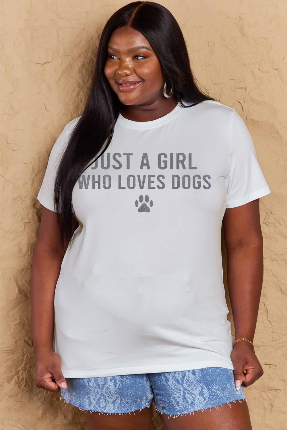 Simply Love Full Size Dog Paw Graphic Cotton T-Shirt - Bella Blue Styles