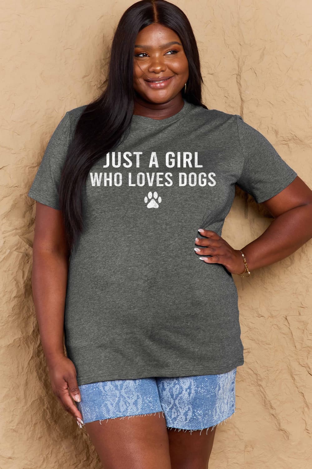 Simply Love Full Size Dog Paw Graphic Cotton T-Shirt - Bella Blue Styles