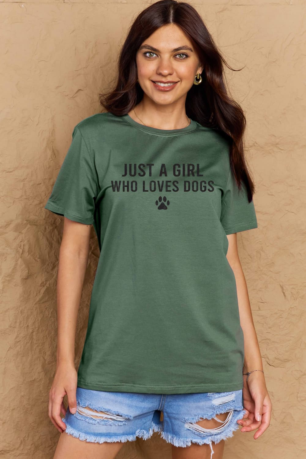 Simply Love Full Size Dog Paw Graphic Cotton T-Shirt - Bella Blue Styles