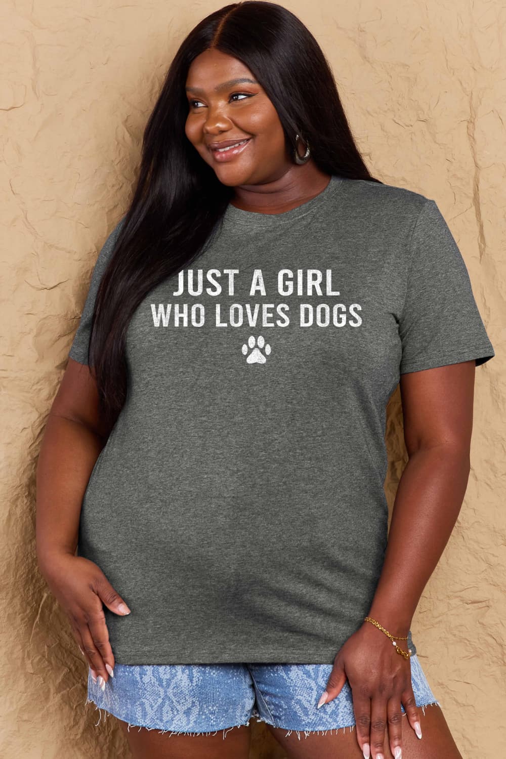 Simply Love Full Size Dog Paw Graphic Cotton T-Shirt - Bella Blue Styles