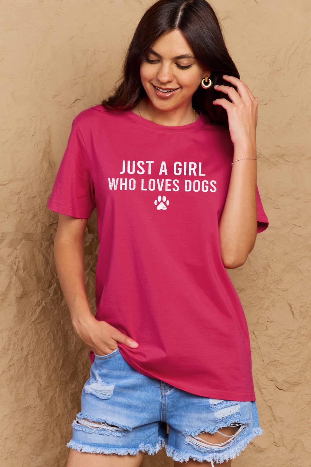 Simply Love Full Size Dog Paw Graphic Cotton T-Shirt - Bella Blue Styles