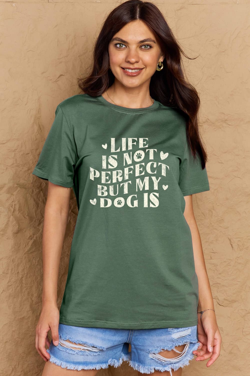 Simply Love Full Size Dog Slogan Graphic Cotton T-Shirt - Bella Blue Styles