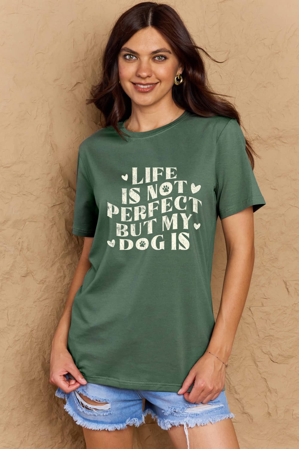 Simply Love Full Size Dog Slogan Graphic Cotton T-Shirt - Bella Blue Styles