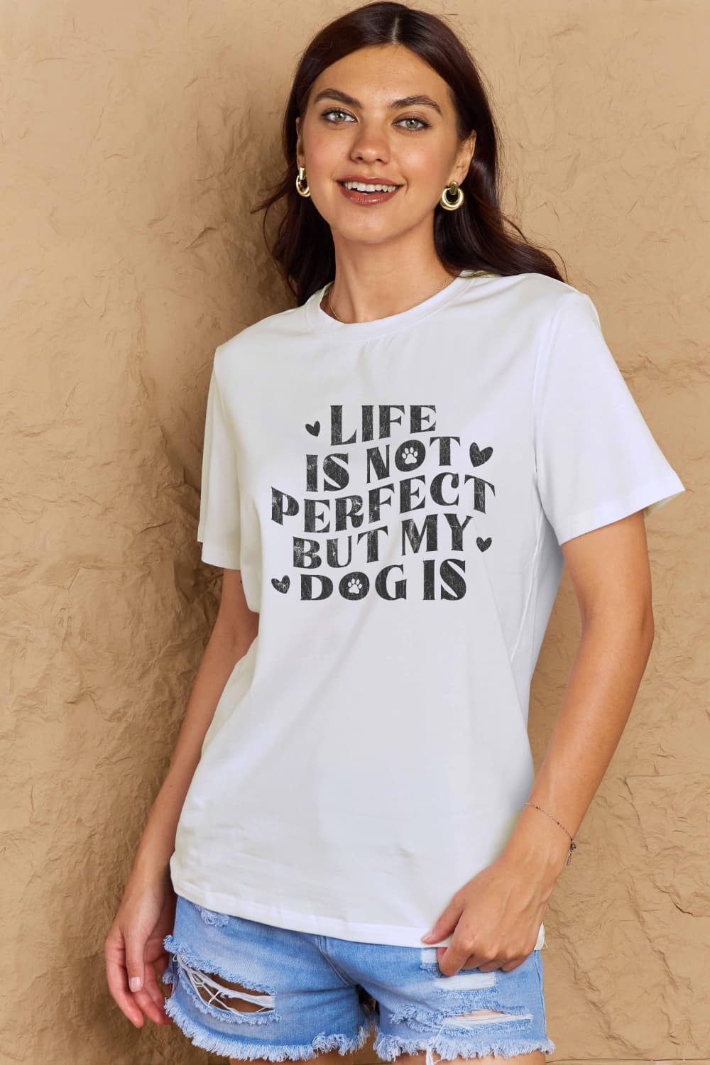 Simply Love Full Size Dog Slogan Graphic Cotton T-Shirt - Bella Blue Styles