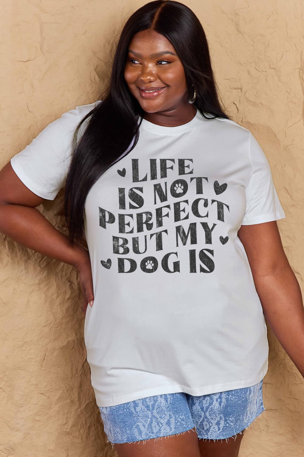 Simply Love Full Size Dog Slogan Graphic Cotton T-Shirt - Bella Blue Styles