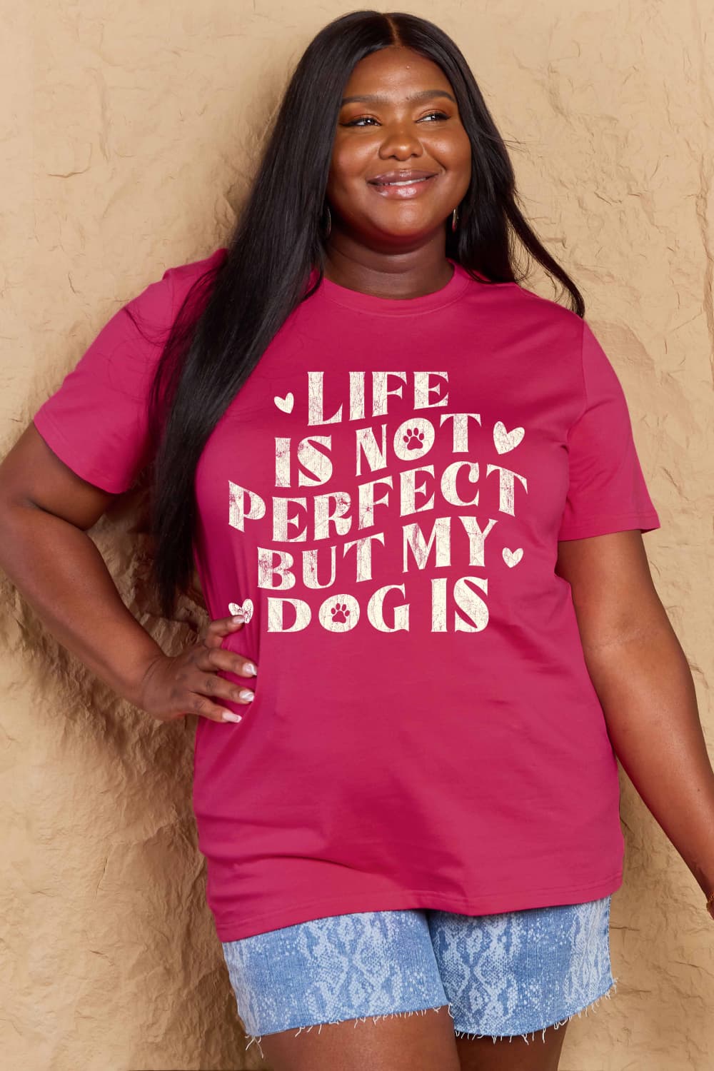 Simply Love Full Size Dog Slogan Graphic Cotton T-Shirt - Bella Blue Styles