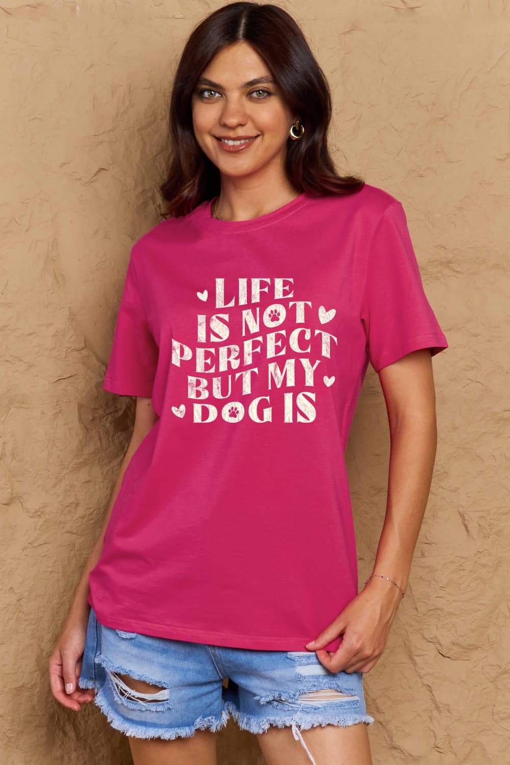 Simply Love Full Size Dog Slogan Graphic Cotton T-Shirt - Bella Blue Styles