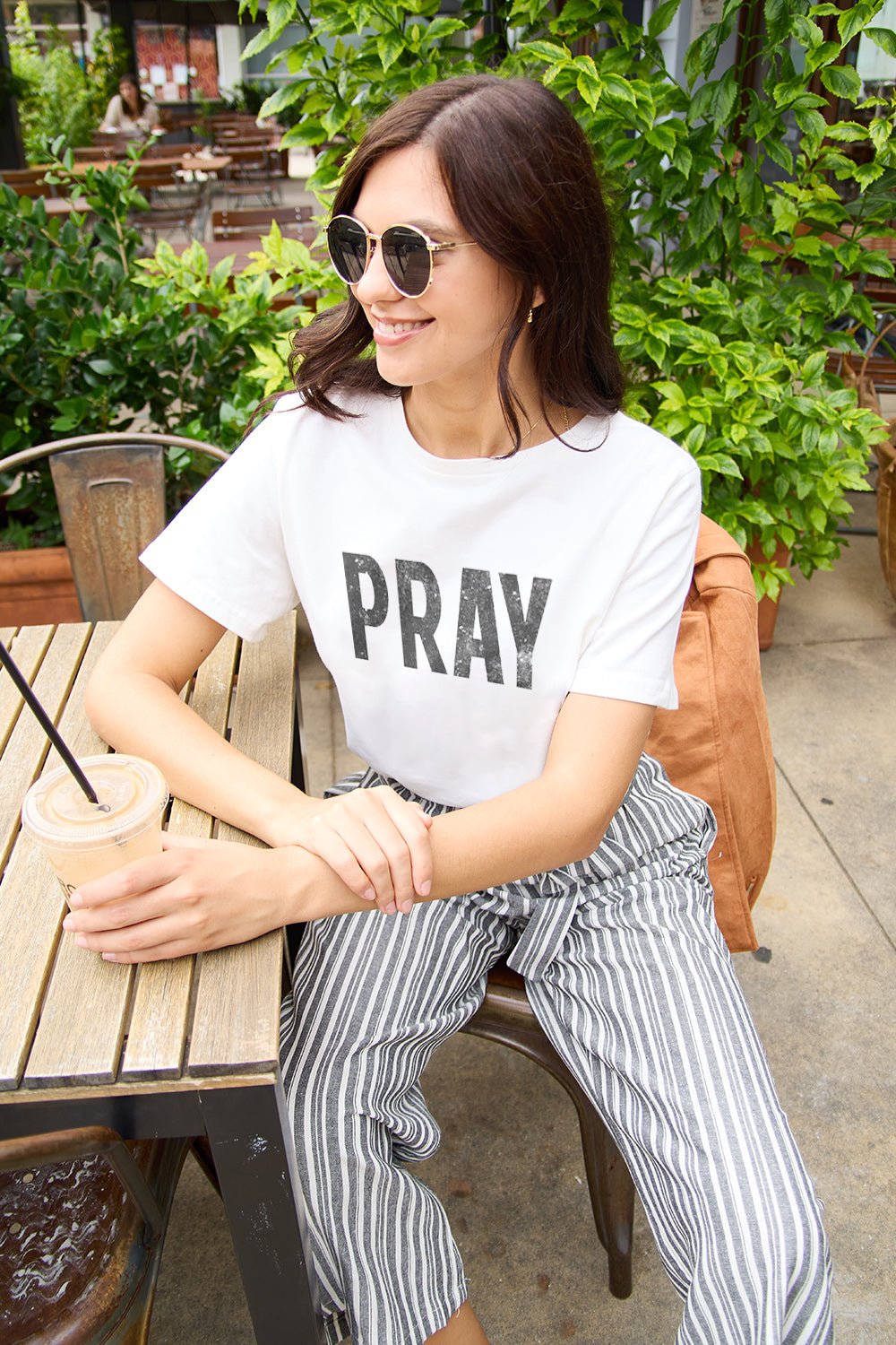 Simply Love Full Size PRAY Round Neck T-Shirt - Bella Blue Styles