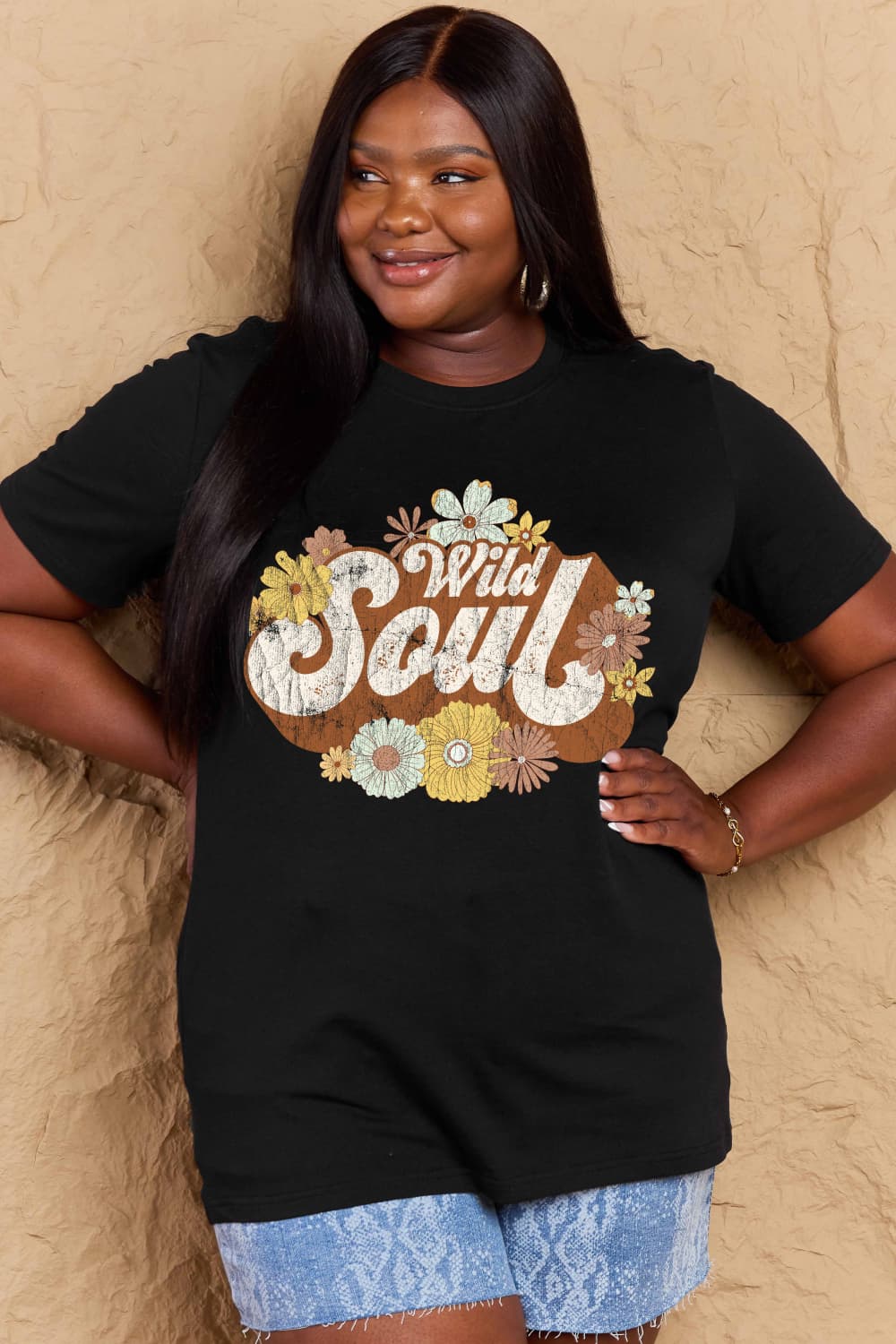 Simply Love Full Size WILD SOUL Graphic Cotton T-Shirt - Bella Blue Styles