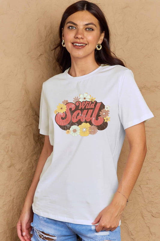 Simply Love Full Size WILD SOUL Graphic Cotton T-Shirt - Bella Blue Styles