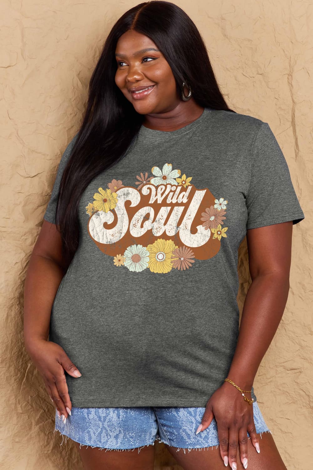 Simply Love Full Size WILD SOUL Graphic Cotton T-Shirt - Bella Blue Styles