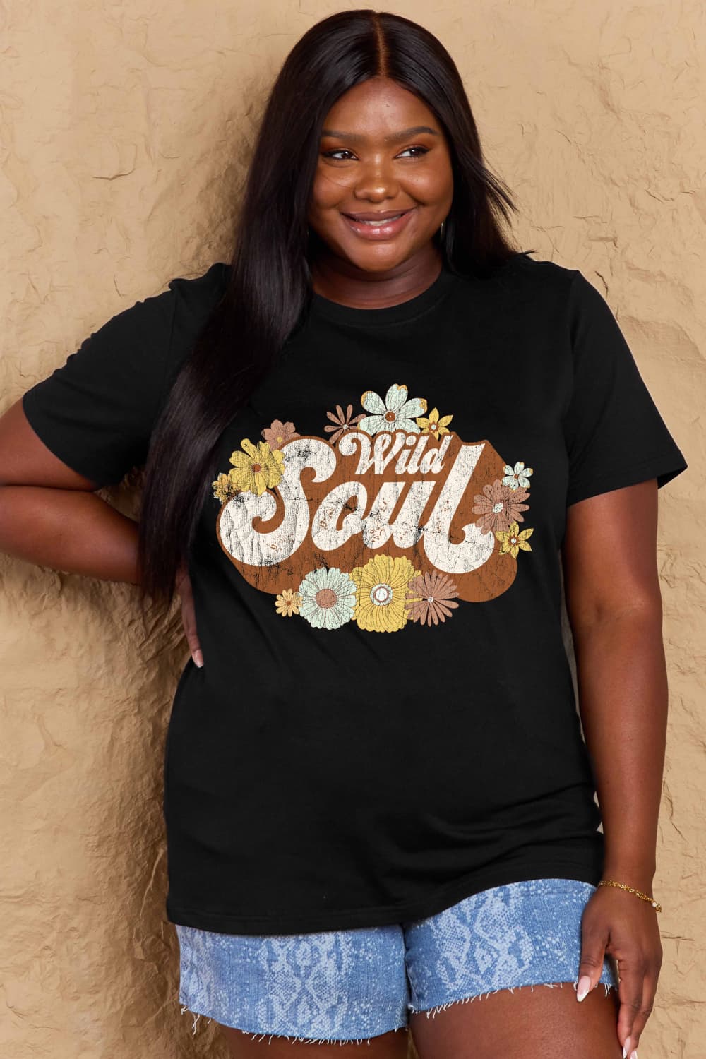 Simply Love Full Size WILD SOUL Graphic Cotton T-Shirt - Bella Blue Styles