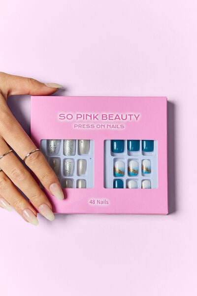 SO PINK BEAUTY Betty Press On Nails 2 Packs - Bella Blue Styles