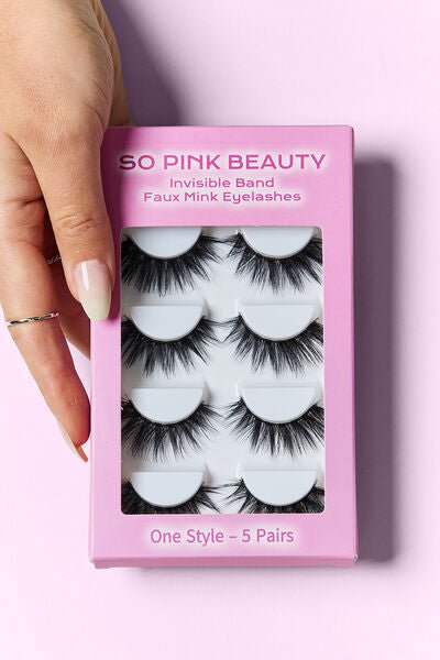 SO PINK BEAUTY Faux Mink Eyelashes 5 Pairs - Bella Blue Styles