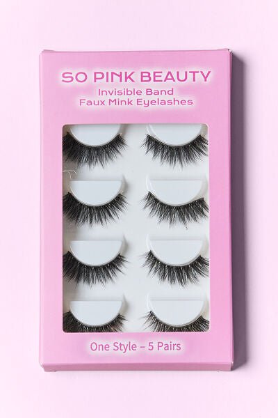 SO PINK BEAUTY Faux Mink Eyelashes 5 Pairs - Bella Blue Styles