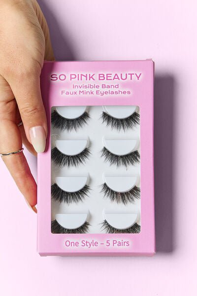 SO PINK BEAUTY Faux Mink Eyelashes 5 Pairs - Bella Blue Styles